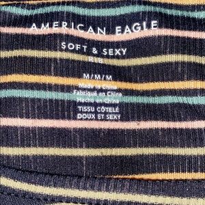 American eagle cropt striped shirt